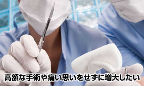 高額な手術は痛い思いをせずに増大したい